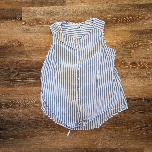 Faded Glory Tie Front Striped Button Down - Picture 2 of 5